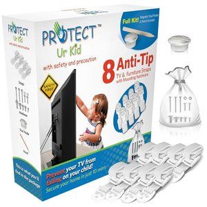 COPY - Anti Tip Furniture Anchor & TV Straps w/Ultra-Strong Mounting Hardware &…